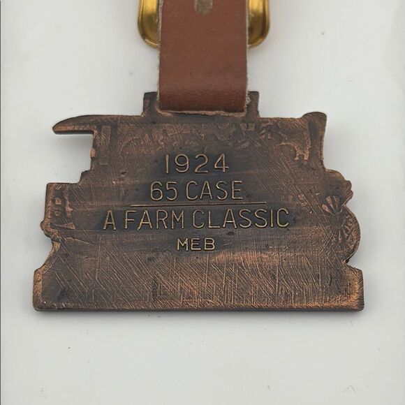 Vintage Case Fob Watch with Brown Leather Strap - Picture 2 of 2